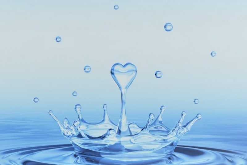Water drop shaped as a heart